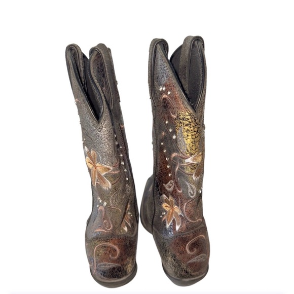 Durango Crush Cowboy Boots RD3030 Size 9 Floral Embroidery Western Rhinestone - Picture 7 of 11